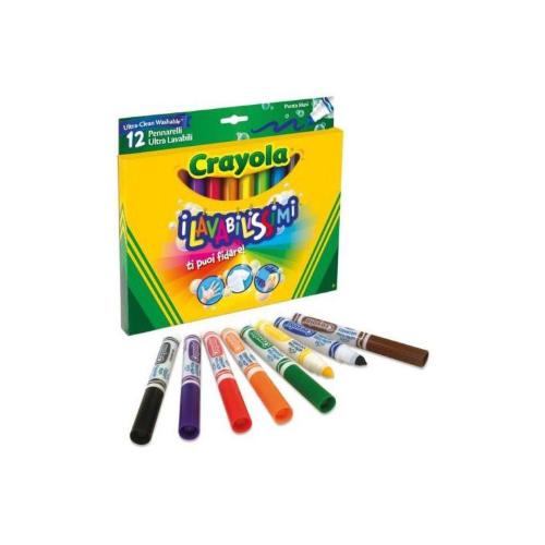 CRAYOLA 12 COLORI FIBRA LAVABILISSIMI PUNTA MAXI