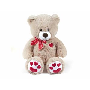 ORSO BEIGE 60 CM CON FIOCCO E RICAMO