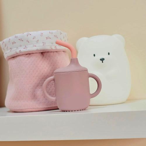 NATTOU BICCHIERE CON CANNUCCIA (LINEA SILICONE) ROSA