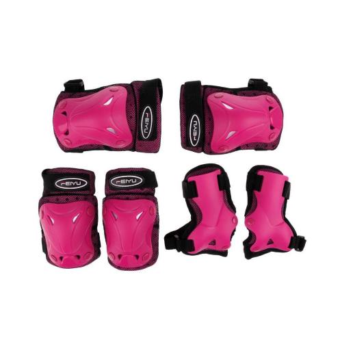 PLAY OUT - KIT PROTEZIONI FUCSIA MONOPATTINO/BICICLETTA