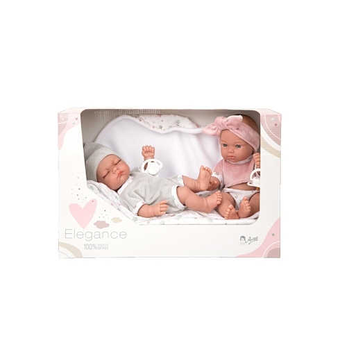 ARIAS - GEMELLI 26 CM ROSA E GRIGIO CORPO VINILE 60757