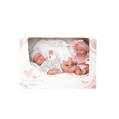 ARIAS - GEMELLI 26 CM ROSA E GRIGIO CORPO VINILE 60757