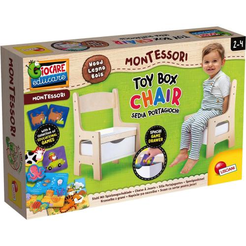 MONTESSORI WOOD TOY BOX CHAIR