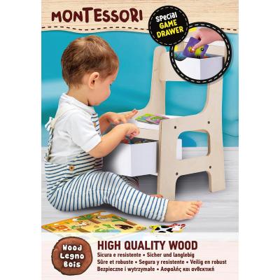 MONTESSORI WOOD TOY BOX CHAIR