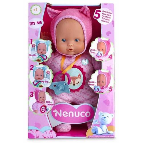 NENUCO BAMBOLA SOFT 5 FUNZIONI - ROSA 30CM