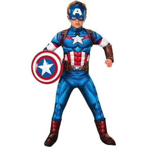 COSTUME CAPITAN AMERICA DELUXE 3-4 ANNI