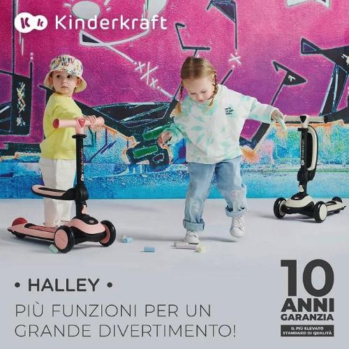KINDERKRAFT MONOPATTINO CON SEDUTA HALLEY STONE WHITE