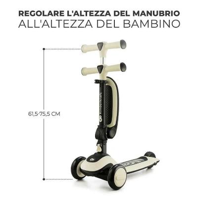 KINDERKRAFT MONOPATTINO CON SEDUTA HALLEY STONE WHITE