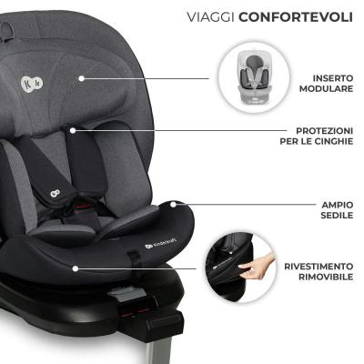 SEGGIOLINO AUTO KINDERKRAFT I-360 I-SIZE 40-150CM BLACK 