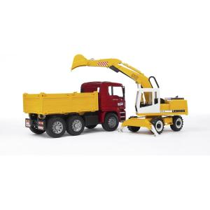 BRUDER CAMION MAN CON ESCAVATORE 