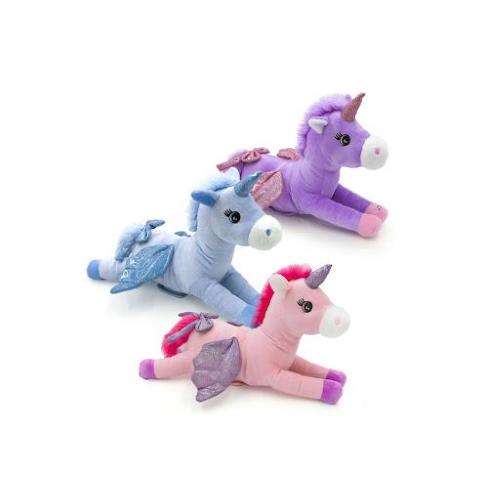UNICORNO ALATO INTERATTIVO L40CM 3 COLORI ASSORTITI CON SUONI FANTASTICI, LUCI E MOVIMENTO 