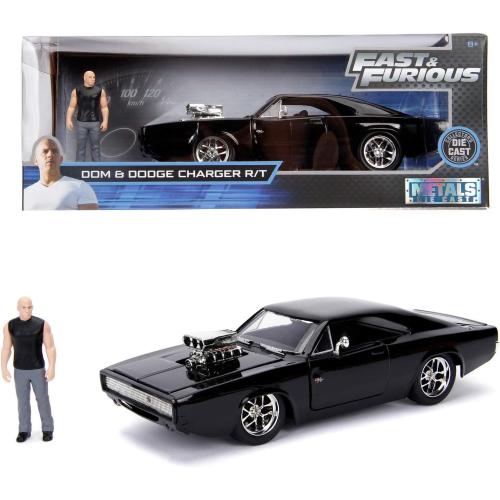 FAST & FURIOUS 1970 DODGE CHARGER IN SCALA 1:24 DIE-CAST, CON PERSONAGGIO,