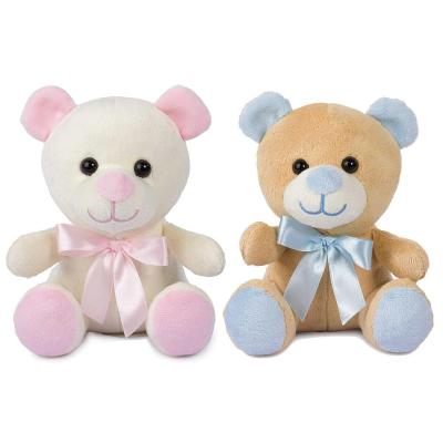 ORSETTO 16 CM DETTAGLI ROSA O AZZURRO 