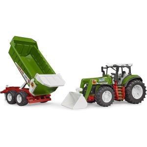 BRUDER ROADMAX TRATTORE CON BENNA E RIMORCHIO