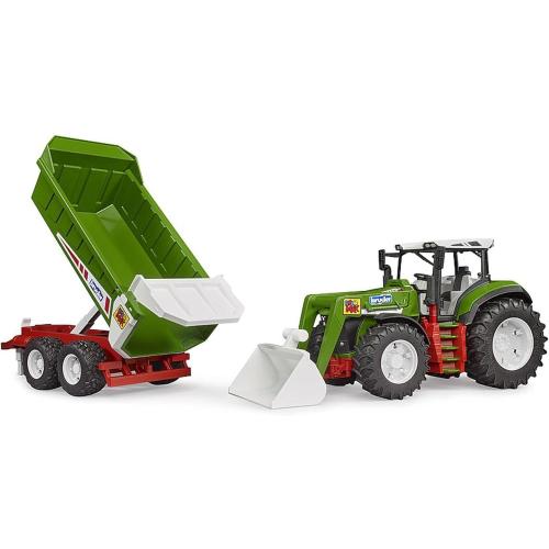 BRUDER ROADMAX TRATTORE CON BENNA E RIMORCHIO