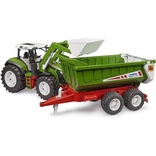 BRUDER ROADMAX TRATTORE CON BENNA E RIMORCHIO