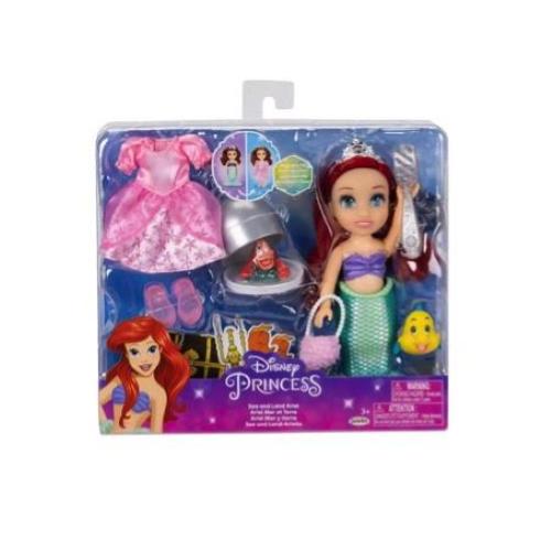 DISNEY PRINCESS BAMBOLE PETITE 15 CM ASSORTIMENTO CON EXTRA FASHION, ARIEL
