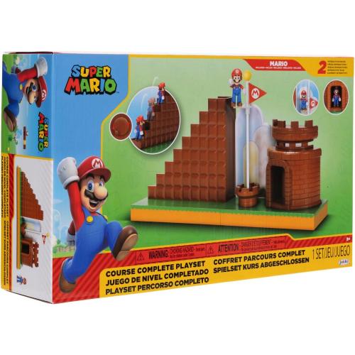 NINTENDO SUPER MARIO PLAYSET COURSE COMPLETE CON PERSONAGGIO ARTICOLATO 6 CM