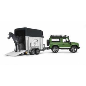 BRUDER LAND ROVER DEFENDER STATION WAGON C/RIM.TRASP. C/1 CAVALLO