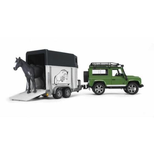 BRUDER LAND ROVER DEFENDER STATION WAGON C/RIM.TRASP. C/1 CAVALLO