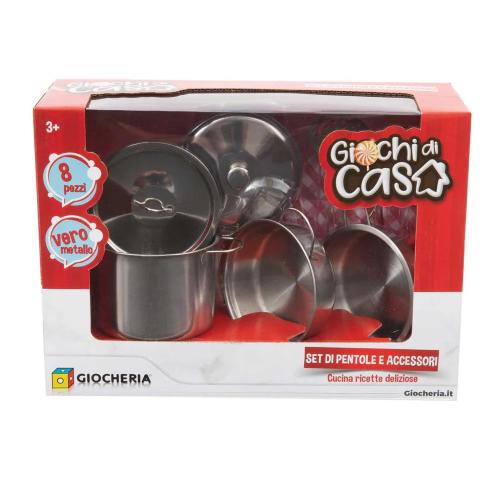 GIOCHI DI CASA - PENTOLE IN METALLO CON 8 ACCESSORI BY BARAZZONI