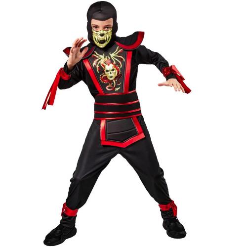 COSTUME GUERRIERO NINJA ROSSO 9-10 ANNI