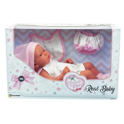 COCCOLE E BACI - REAL BABY CM.38 CON VESTITINO 