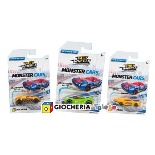 FAST WHEELS - MONSTER CARS AUTO DIE CAST BLISTER SINGOLO 8 MODELLI