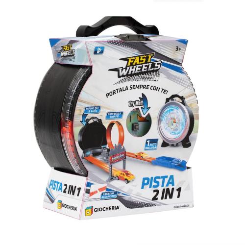 FAST WHEELS - PISTA MINI-RUOTA 2 IN 1 TRY ME RICHIUDIBILE CON AUTO