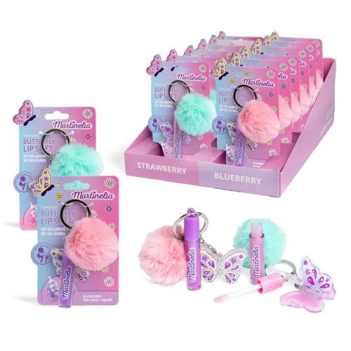 MARTINELIA WORLD BUTTERFLY LIP & POMPOM SET
