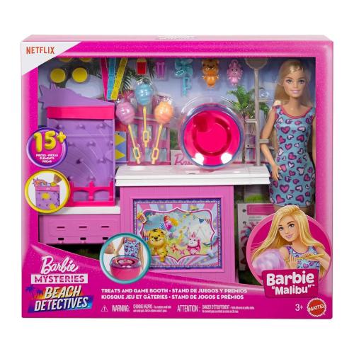 BARBIE MALIBU E CHIOSCO ZUCCHERO FILATO CON 20 ACCESSORI
