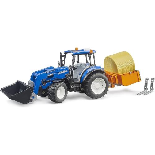 TRATTORE NEW HOLLAND T5.120 C/ BENNA E BALLA FIENO