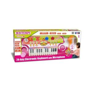 BONTEMPI TASTIERA ELETTRONICA 24 TASTI CON MICRO ROSA