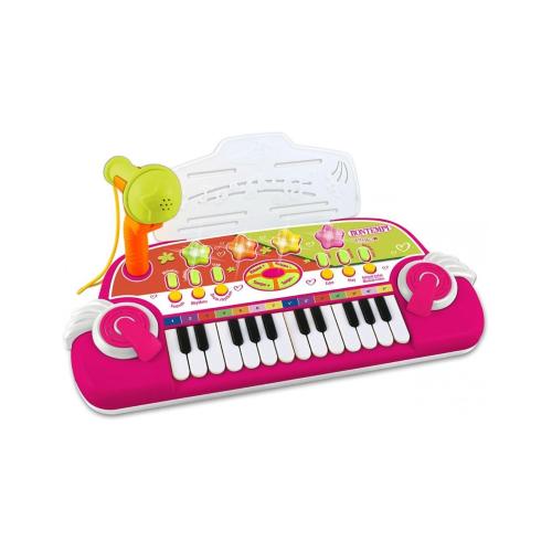 BONTEMPI TASTIERA ELETTRONICA 24 TASTI CON MICRO ROSA