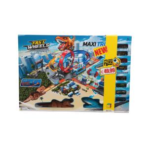 PREZZO PAZZO - FAST WHEELS PISTA PLAYSET CON DINOSAURO