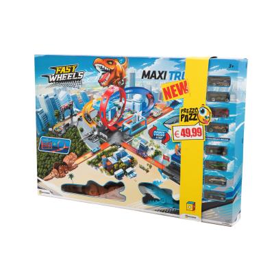 PREZZO PAZZO - FAST WHEELS PISTA PLAYSET CON DINOSAURO