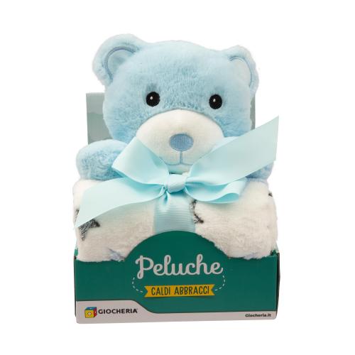 GIO' BABY - PELUCHE CON COPERTINA ROSA, AZZURRO O BEIGE