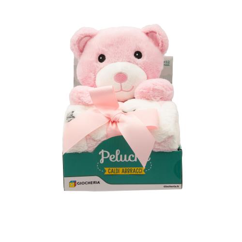 GIO' BABY - PELUCHE CON COPERTINA ROSA, AZZURRO O BEIGE