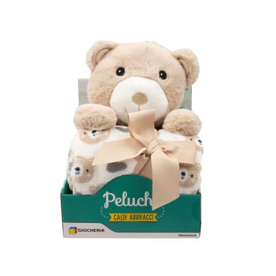 GIO' BABY - PELUCHE CON COPERTINA ROSA, AZZURRO O BEIGE