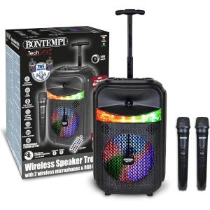 BONTEMPI CASSA TROLLEY WIRELESS SPEAKER 2 MICROFONI