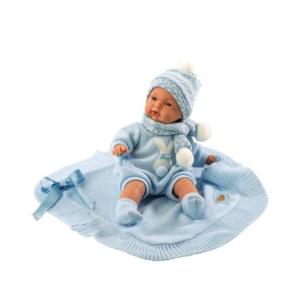LLORENZ BAMBOLA REBORN MORBIDO JOEL 38CM COPERTINA AZZURRA