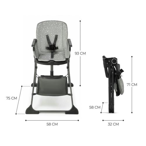 SEDIOLONE KINDERKRAFT FOLDEE GREY