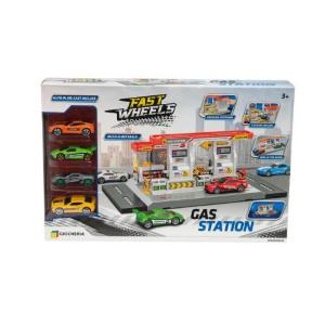 FAST WHEELS - GAS STATION POMPA DI BENZINA 4 AUTO INCLUSE
