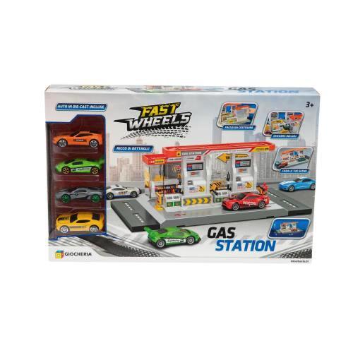FAST WHEELS - GAS STATION POMPA DI BENZINA 4 AUTO INCLUSE