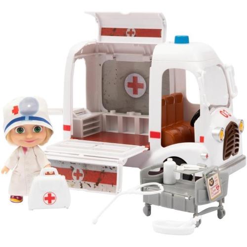 MASHA PLAYSET AMBULANZA CON BAMBOLA 12 CM & ACCESSORI