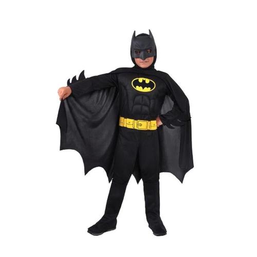 COSTUME BATMAN CON MUSCOLI NERO 3-4 ANNI