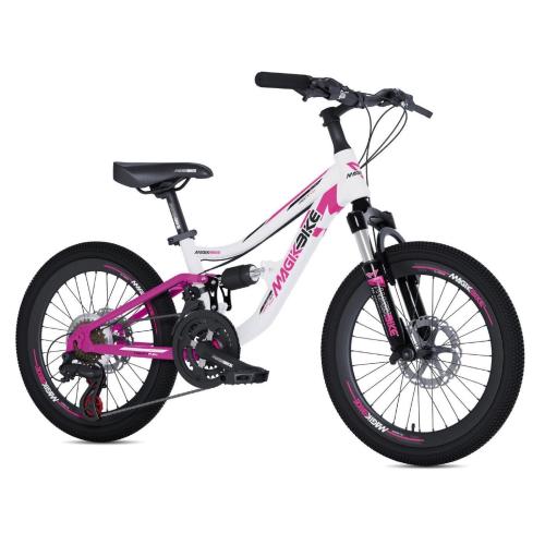 BICI 20 MTB BAMBINA BIANCO-FUXIA DISCO FRENO