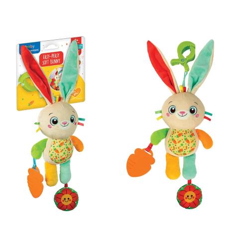 TRAVEL PLUSH WITH CLAMP BUNNY
