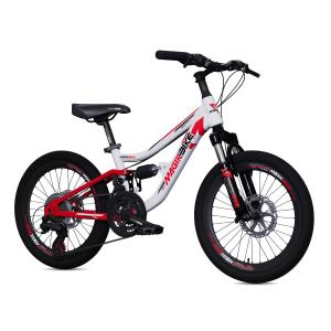 BICI 20 MTB FULL BIANCO/ROSSO DISCO FRENO