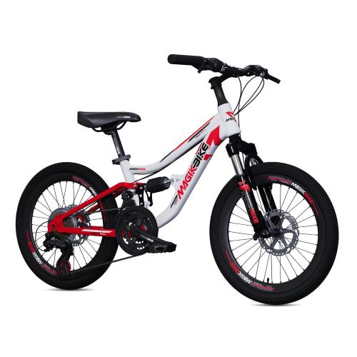 BICI 20 MTB FULL BIANCO/ROSSO DISCO FRENO